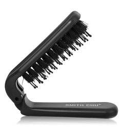 Foldable Mini Detangler Brush Small Boar Bristle Hair Brush Travel Folding
